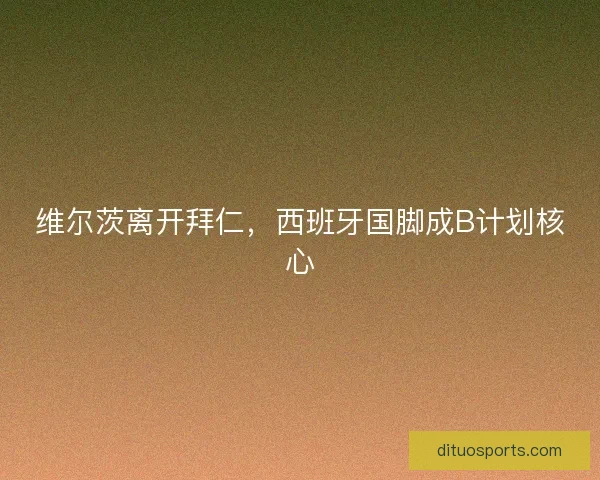 维尔茨离开拜仁，西班牙国脚成B计划核心